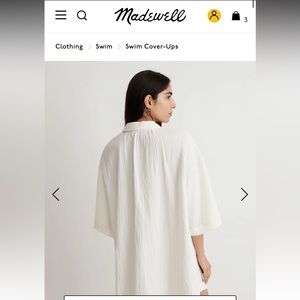 NWT Lightspun Cover-Up Mini Shirtdress, White, Size Medium